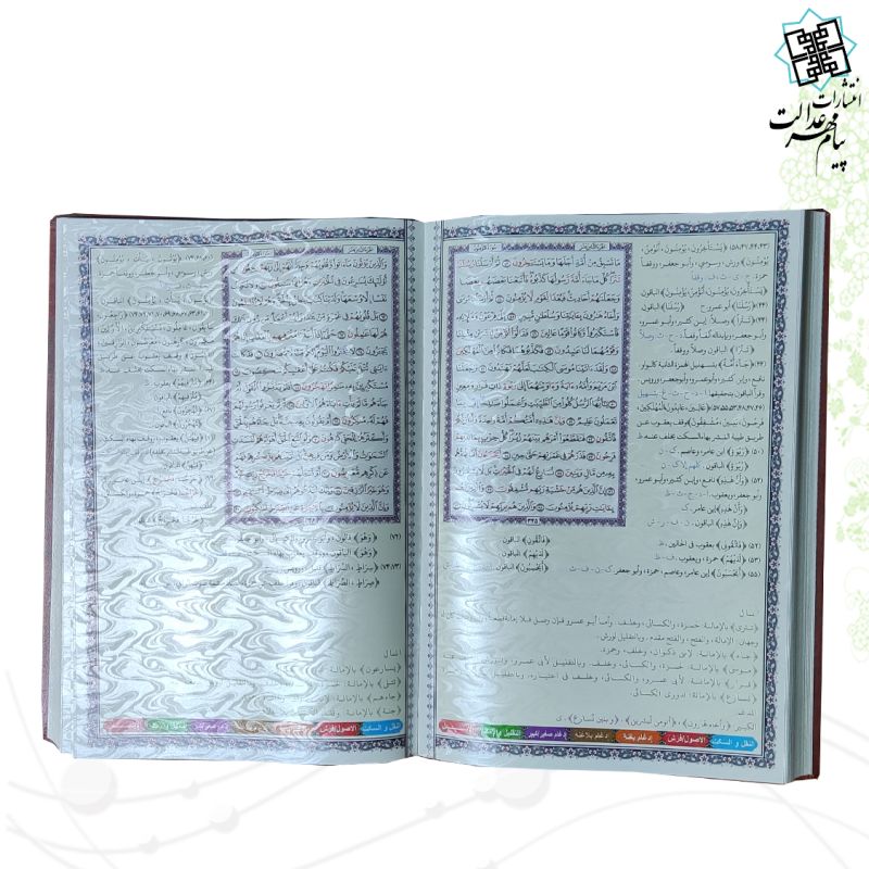 قرآن رحلی معطر بدون ترجمه چرم جعبه دار برجسته نفیس ده قرائت الشاطبیه و الدره طیبه النشر