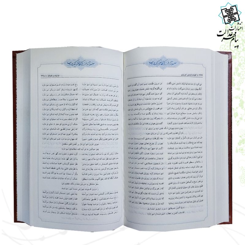 کلیات شمس رقعی پالتویی 2جلدی چرم قابدار کشویی پلاک دار