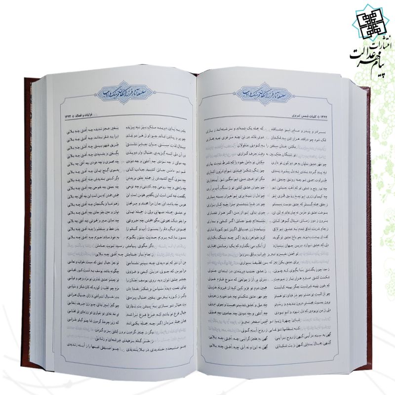 کلیات شمس رقعی پالتویی 2جلدی چرم قابدار کشویی پلاک دار