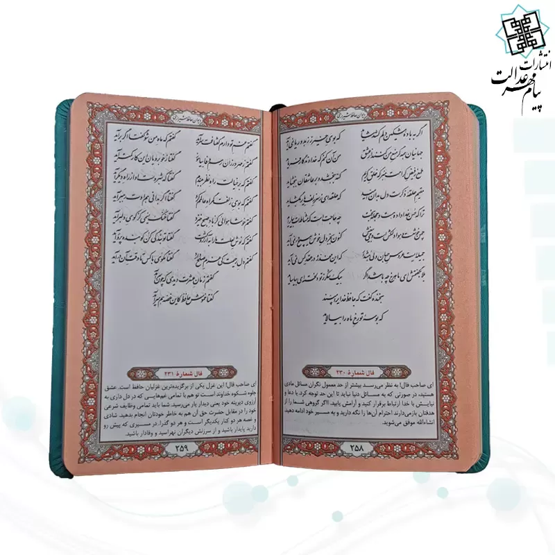 دیوان حافظ پالتویی داخل رنگی چرم با فال