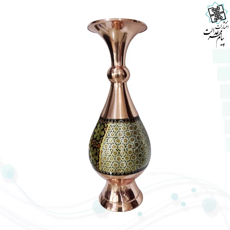 حافظ رحلی گلاسه چرم نفیس با 2گلدان خاتم