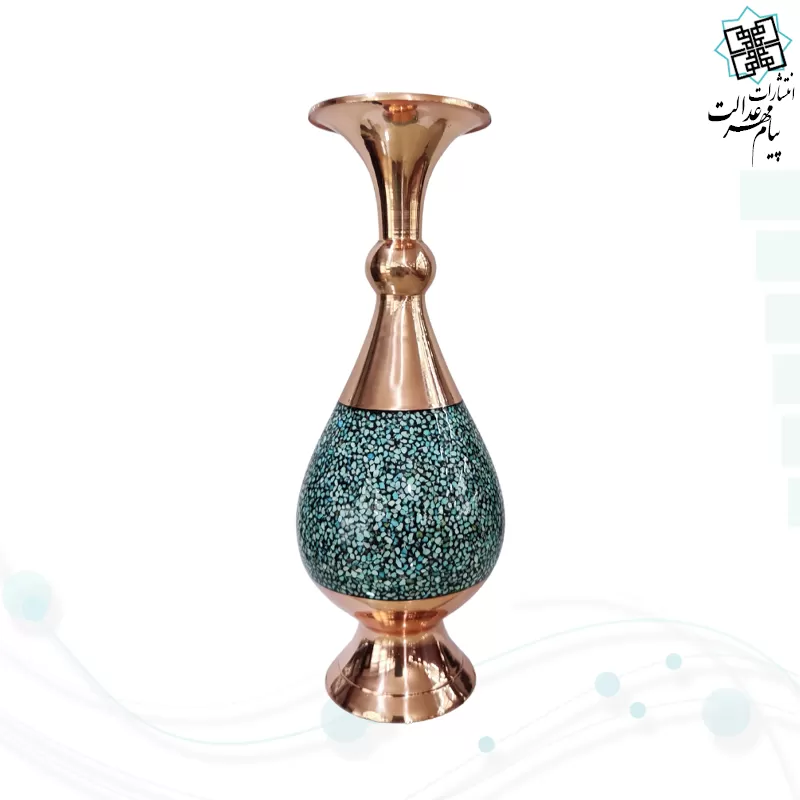 حافظ رحلی گلاسه چرم نفیس با 2گلدان فیروزه