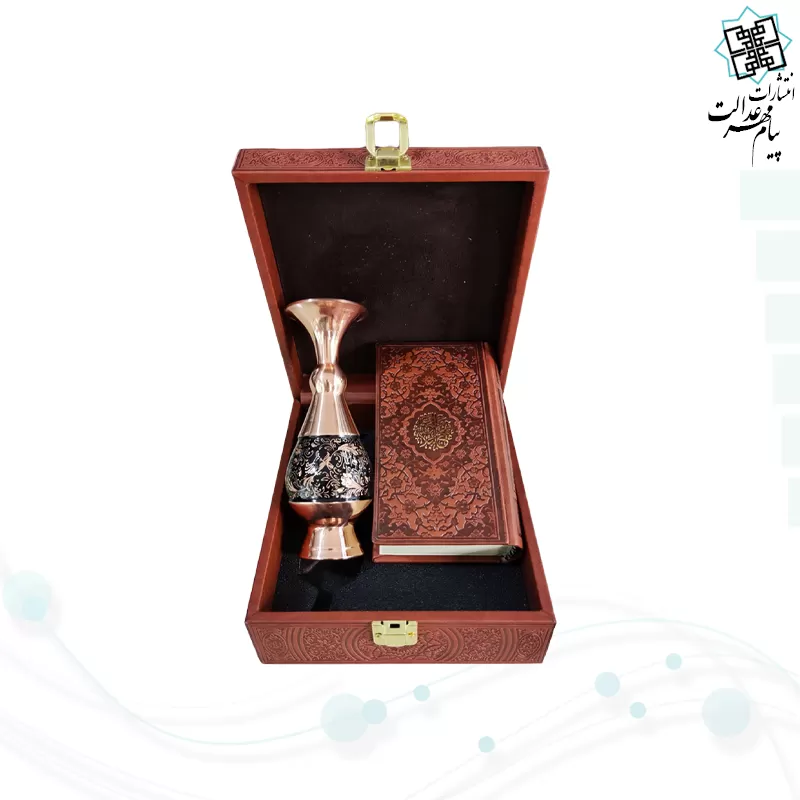 نهج البلاغه پالتویی چرم با گلدان الماس تراش