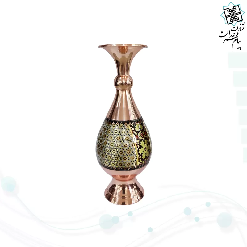 خیام و باباطاهر و گلستان و بوستان پالتویی چرم با گلدان خاتم