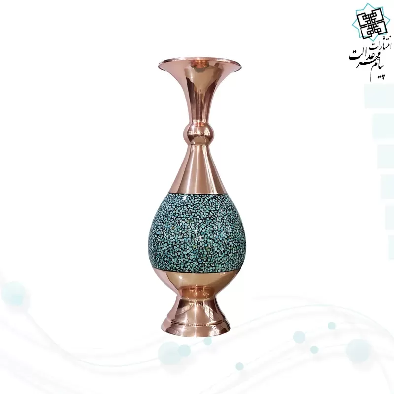 حافظ و شاهنامه وزیری چرم با گلدان بزرگ فیروزه