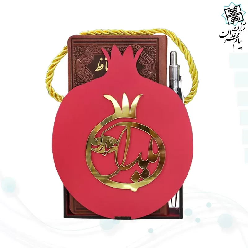 دیوان حافظ پالتویی چرم با ساک طرح انار با خودکار