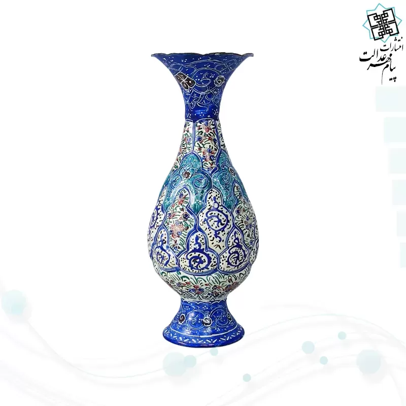 قرآن پالتویی چرم با گلدان مینا