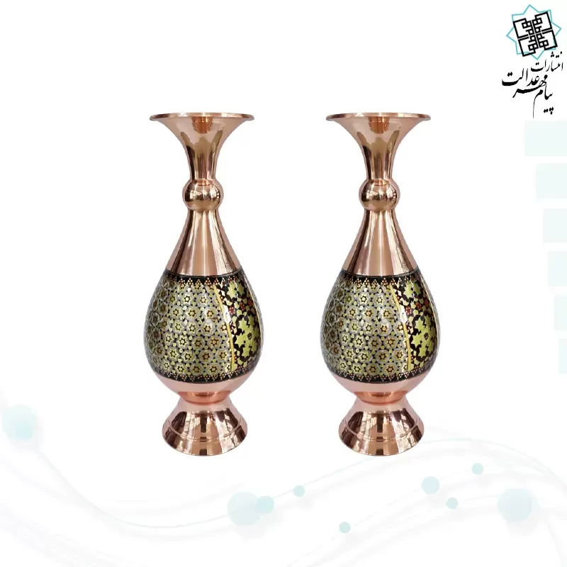 ست حافظ وزیری چرم جعبه دار نفیس به همراه 2گلدان خاتم