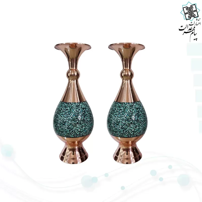 حافظ وزیری معطر چرم با 2 گلدان فیروزه