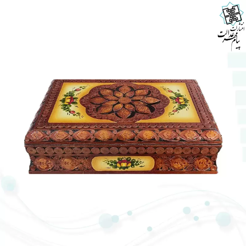 حافظ وزیری گلاسه جعبه دار چرم طبیعی