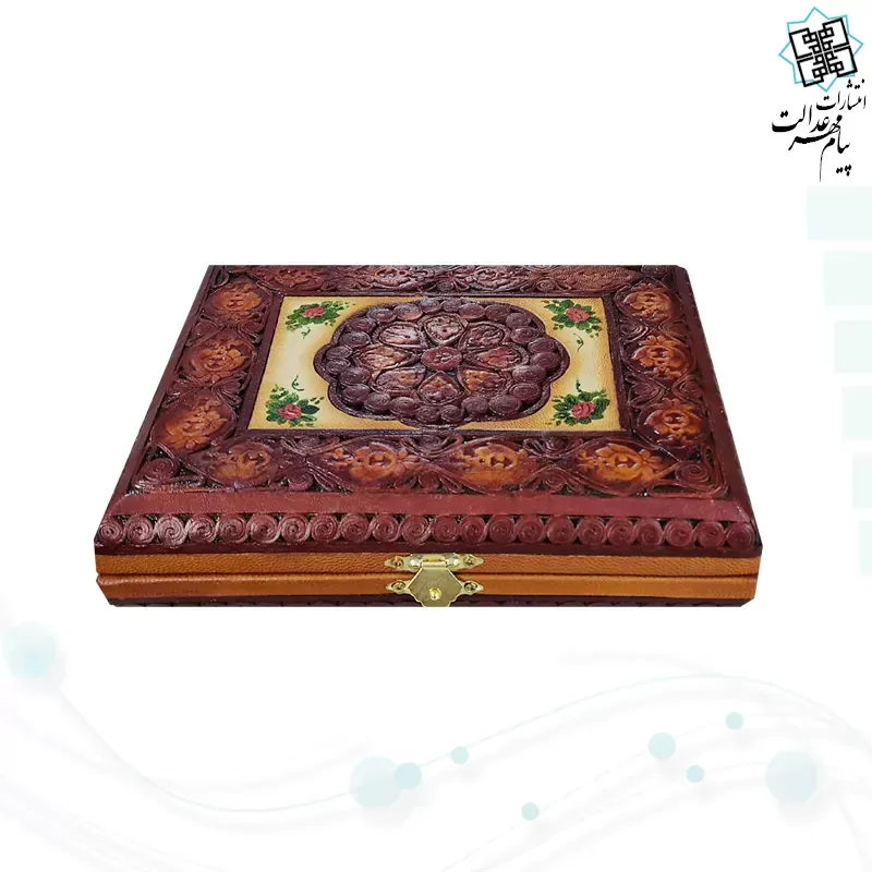 حافظ جیبی گلاسه تمام مصور چرم طبیعی