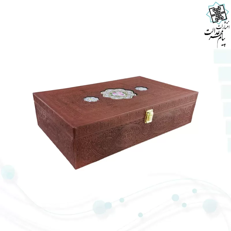 شاهنامه وزیری تحریر چرم با 2 گلدان مینا