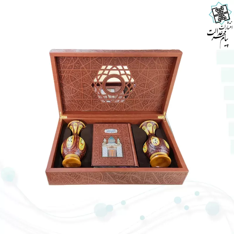 مثنوی وزیری چرم با 2گلدان چرم طبیعی