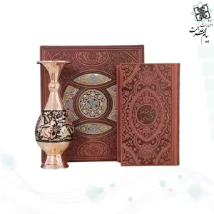 گزیده شاهنامه پالتویی چرم با گلدان الماس تراش